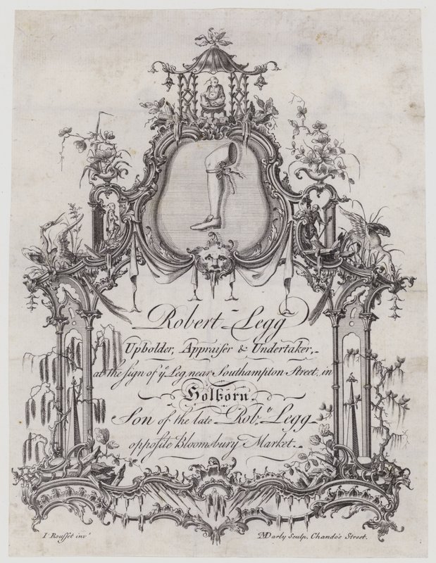 Döşemeci, Robert Legg, ticari kart by English School