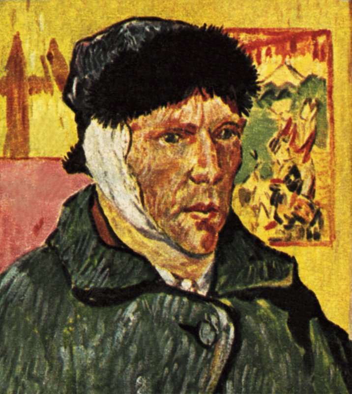 Van Gogh başının etrafında bir bandajla (yeniden çizilmiş) by English School