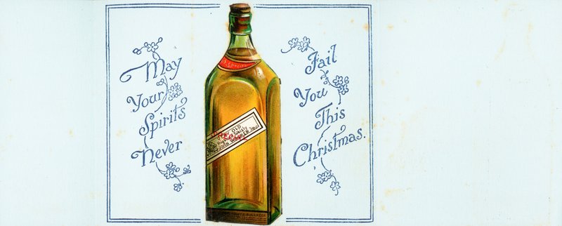 Çok Eski Highland Viski Şişesi, Noel Kartı by English School
