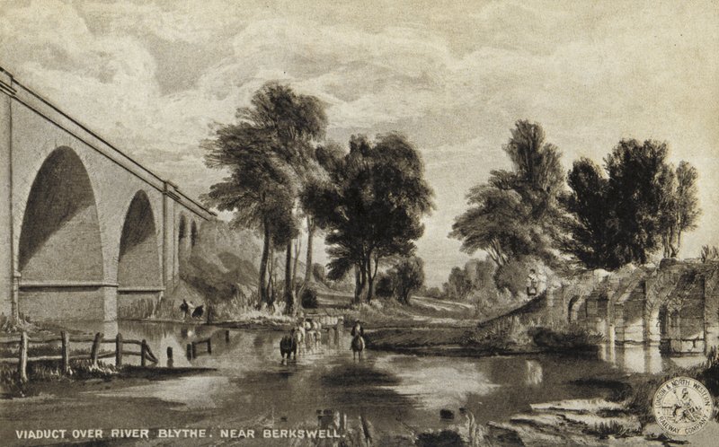 Berkswell yakınlarındaki Blythe Nehri üzerindeki viyadük by English School