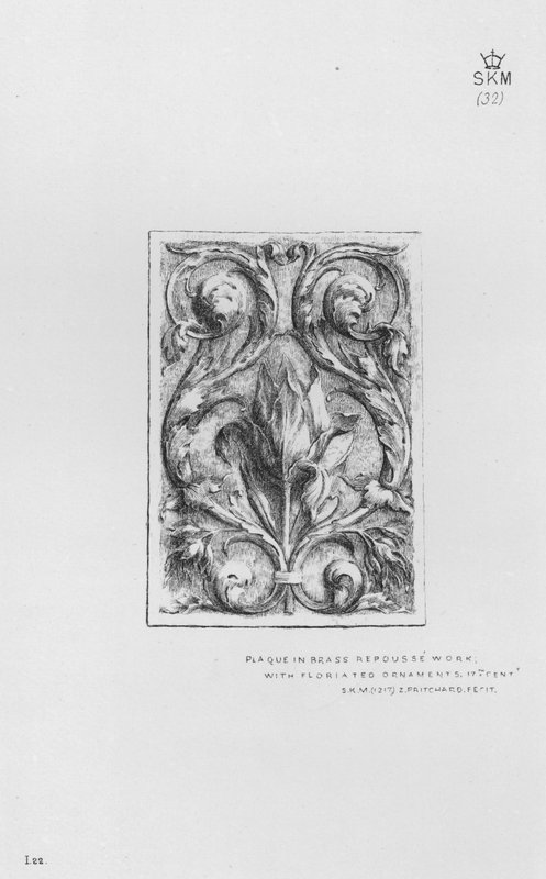 Victoria ve Albert Müzesi: Floriated Ornaments ile pirinçten yapılmış plaket by English School