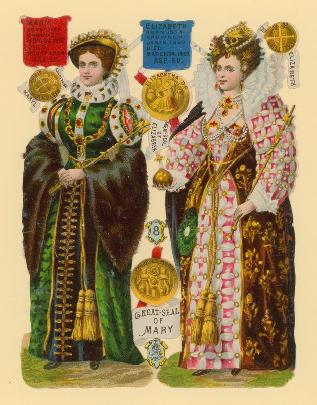 Viktorya dönemi hurdası: Queen Mary I, Queen Elizabeth I by English School