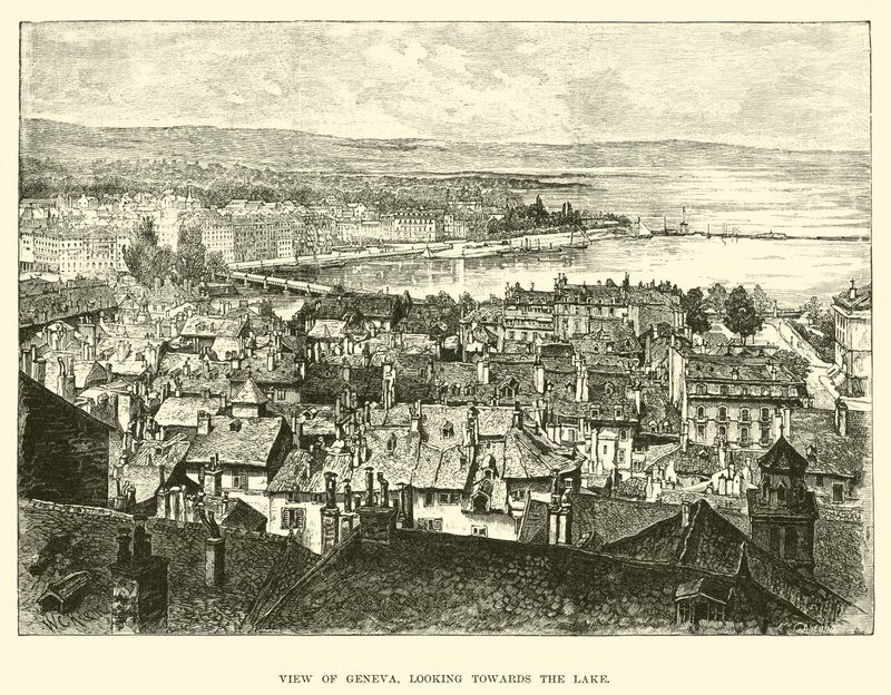 Cenevre manzarası, göle doğru bakıyor by English School