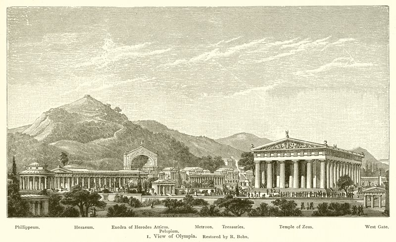 R Bohn tarafından restore edilen Olympia manzarası by English School