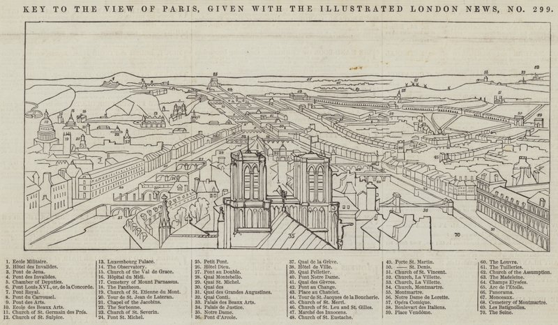 The Illustrated London News (gravür) ile birlikte verilen Paris manzarası by English School