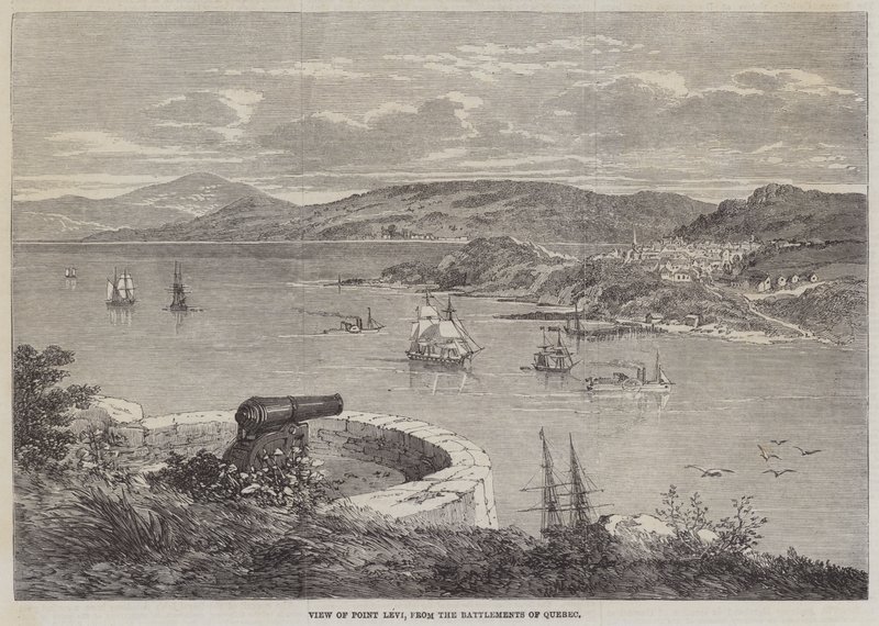 Point Levi'nin Quebec siperlerinden görünümü (gravür) by English School