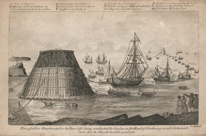 1785 yılında inşa edilen bir koninin görünümü, Cherbourg Yolu