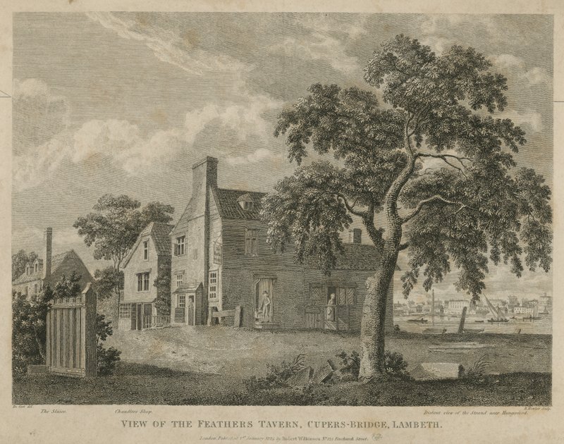 Feathers Tavern, Cupers Bridge, Lambeth manzarası by English School