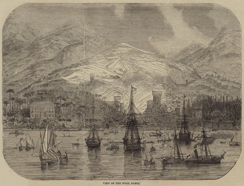Köstebek görünümü, Gaeta (gravür) by English School