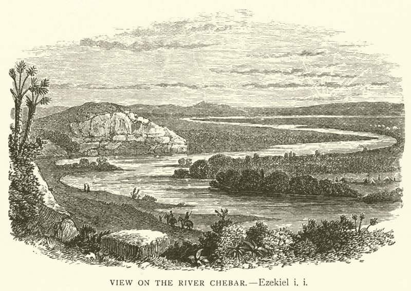 Chebar Nehri üzerinde görünüm, Ezekiel, ben, ben (gravür) by English School