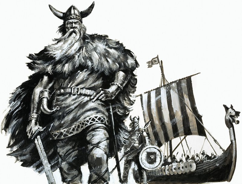 Viking ve uzun gemi by English School