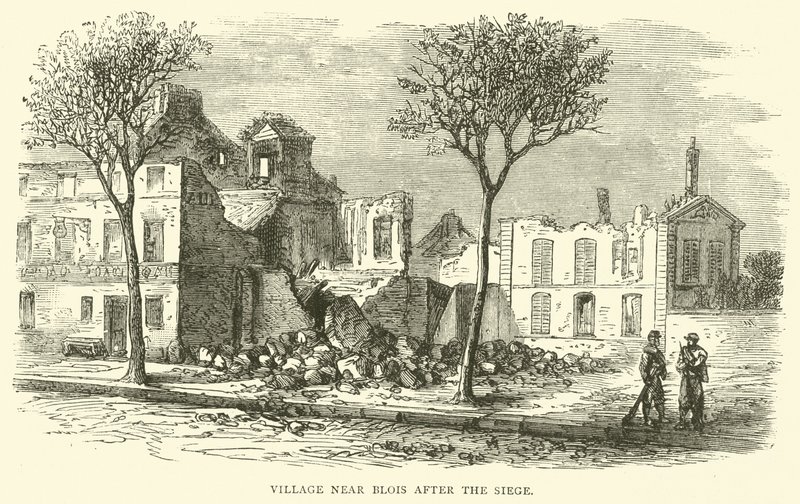 Kuşatmadan sonra Blois yakınlarındaki köy, Aralık 1870 by English School