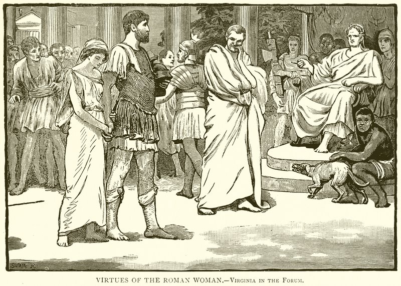 Romalı Kadının Erdemleri.--Virginia in the Forum by English School