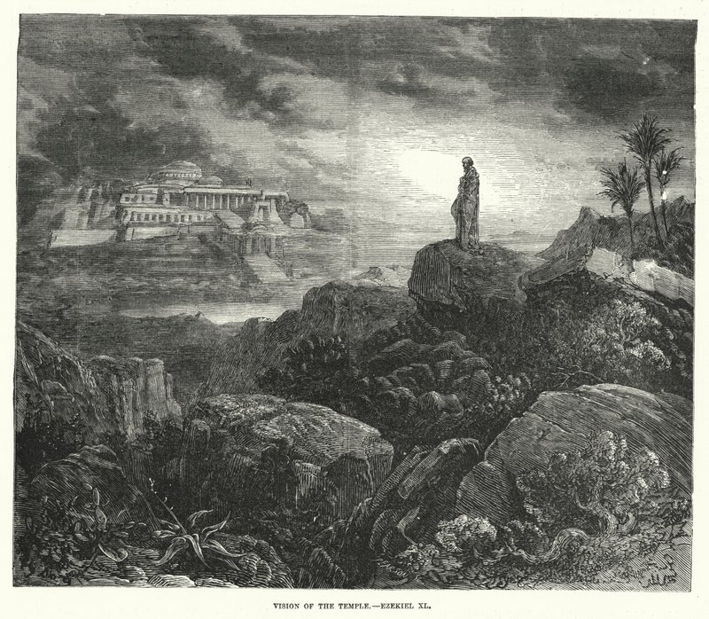 Tapınağın Vizyonu, Ezekiel XL (gravür) by English School