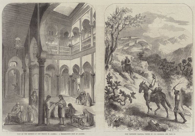 Fransız İmparatorunun Cezayir ziyareti (gravür) by English School
