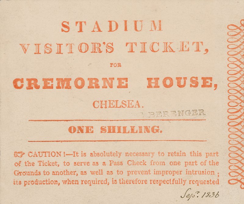 The Stadium, Cremorne House, Londra, Eylül 1836