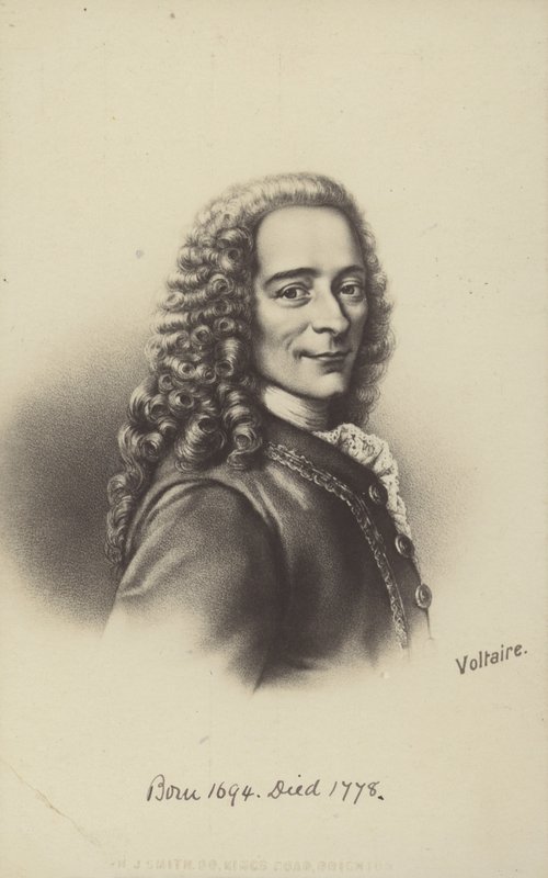 Voltaire (1694-1778), Fransız yazar, filozof ve oyun yazarı (lito) by English School