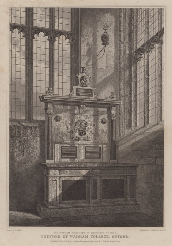 Wadham Anıtı, St Mary Kilisesi, Ilminster, Somerset (gravür) by English School