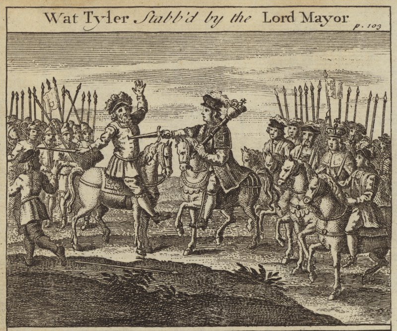Wat Tyler, Londra Belediye Başkanı William Walworth, Köylüler İsyanı tarafından bıçaklandı, 1381 by English School