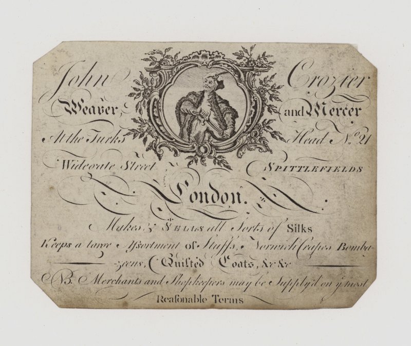 Weaver ve Mercer, John Crozier, ticari kart by English School