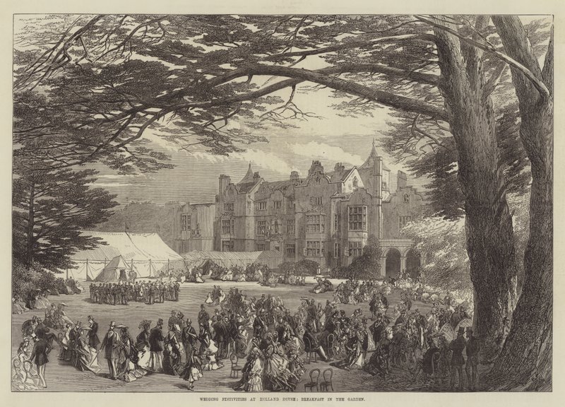 Holland House'da Düğün Şenlikleri, Bahçede Kahvaltı (gravür) by English School