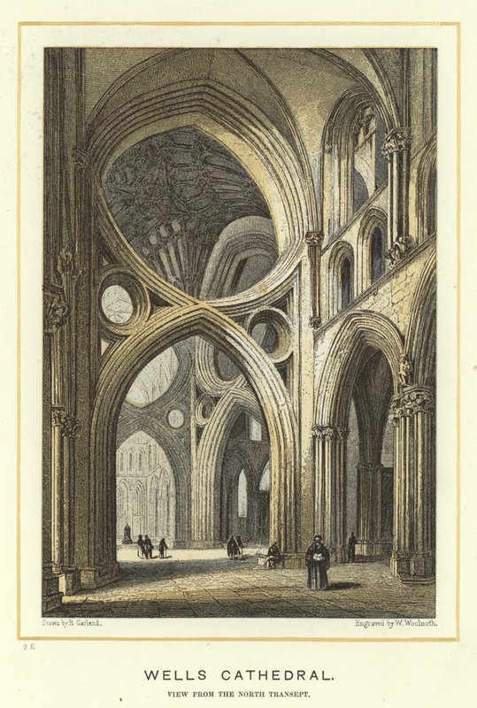 Wells Katedrali, kuzey transeptinden görünüm by English School