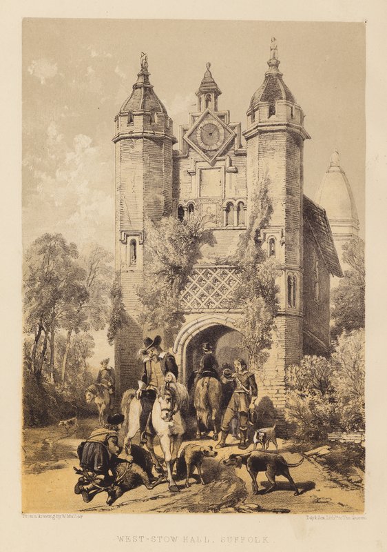 West-Stow Hall, Suffolk (aquatint) by English School
