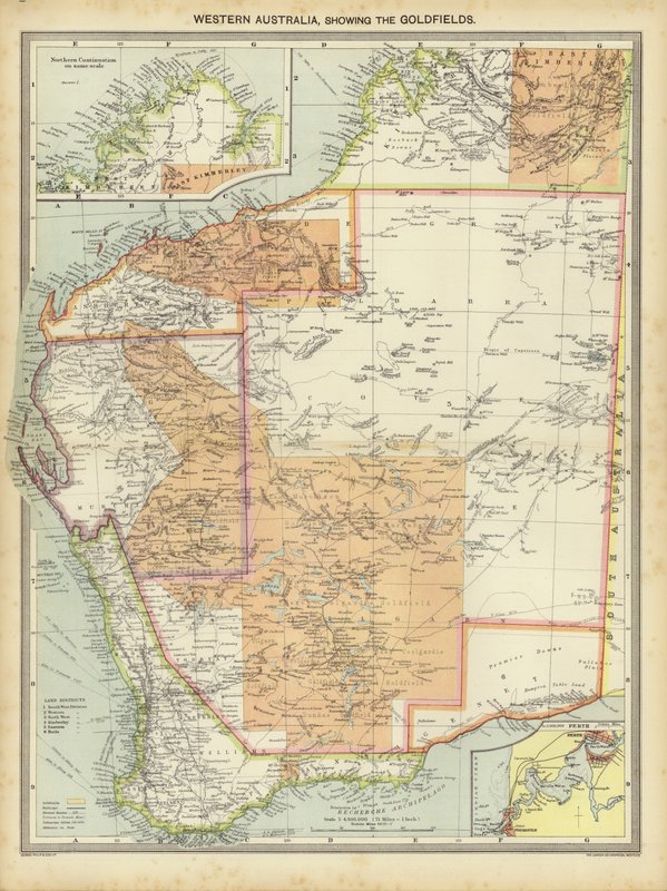 Goldfields (renkli taş) gösteren Batı Avustralya by English School