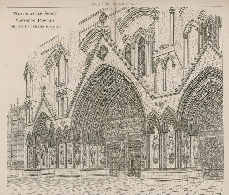 Westminster Abbey kuzey sundurmaları by English School