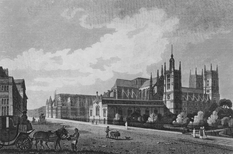 Westminster Abbey, Yeni İyileştirmelerle (gravür) by English School