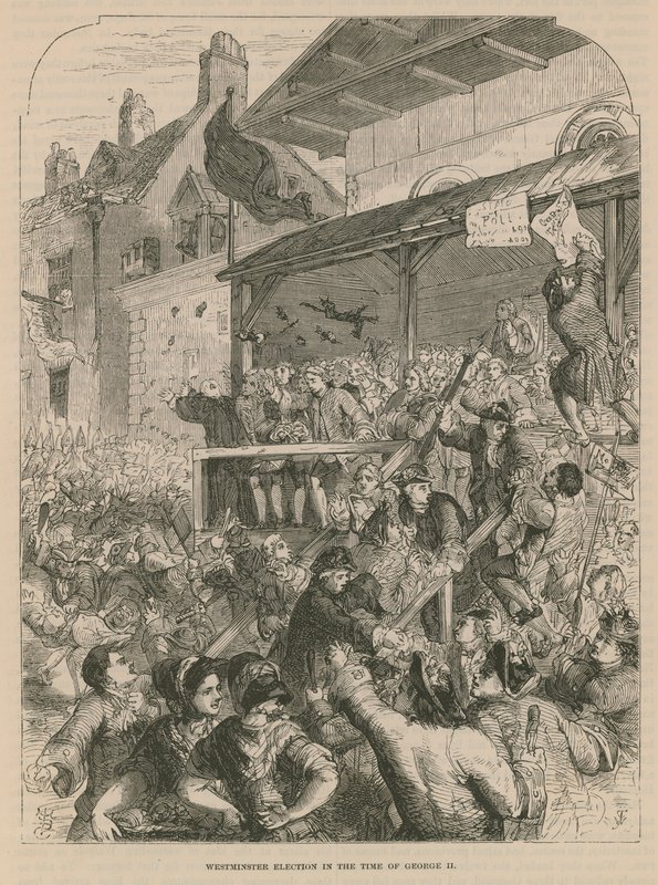 George II zamanında Westminster Seçimi by English School