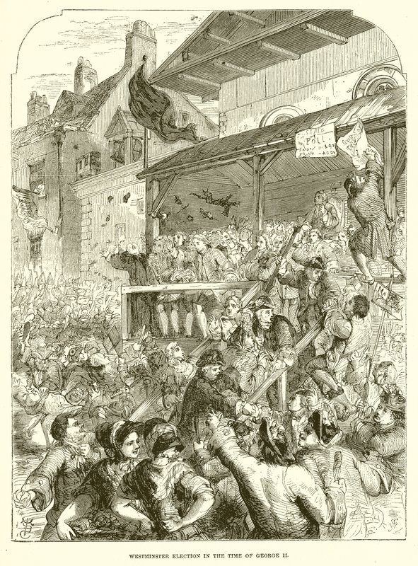 George II zamanında Westminster Seçimi by English School
