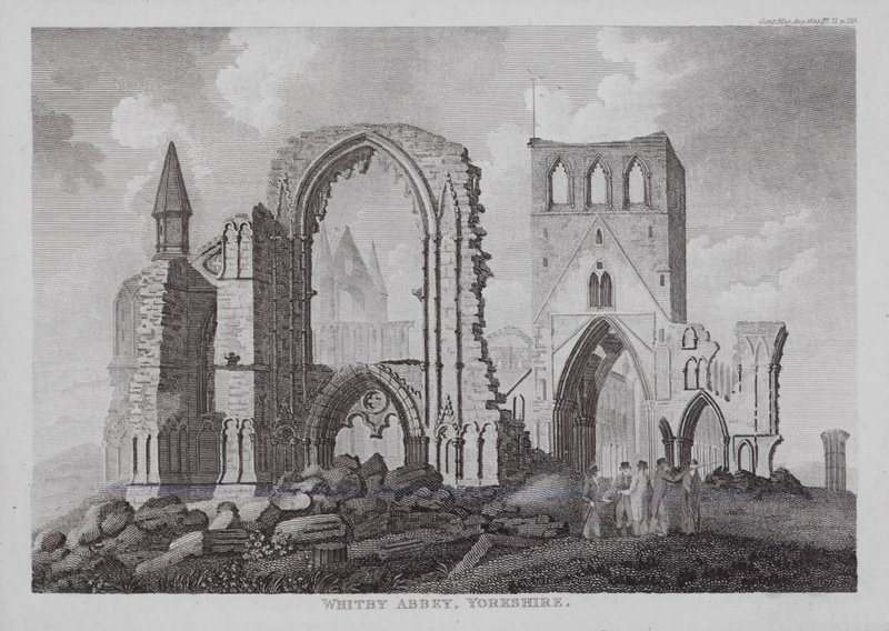 Whitby Manastırı, Yorkshire (gravür) by English School