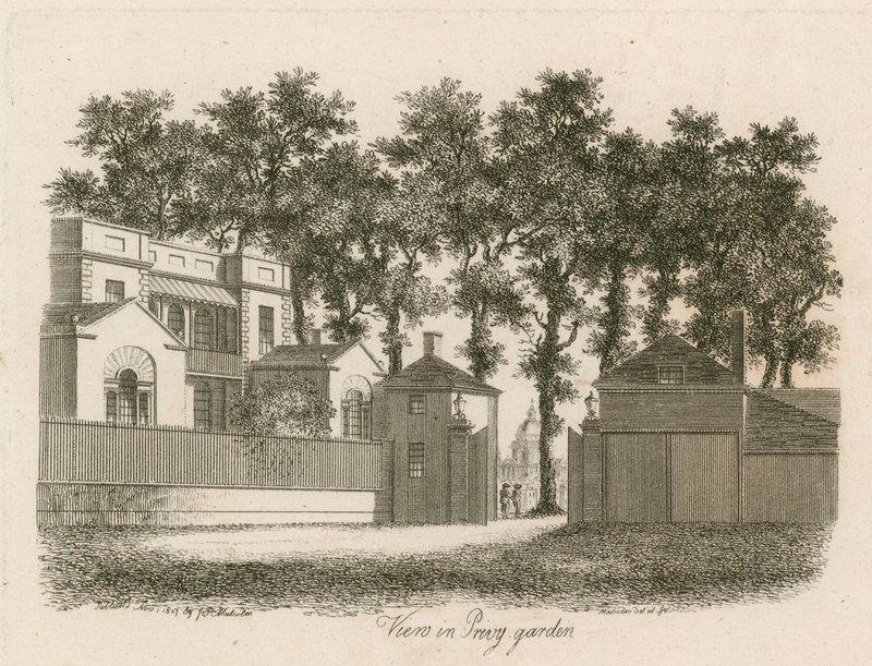 Whitehall Mahkemesi veya Yard, Vanbrugh Evi, 1898 yıkıldı by English School