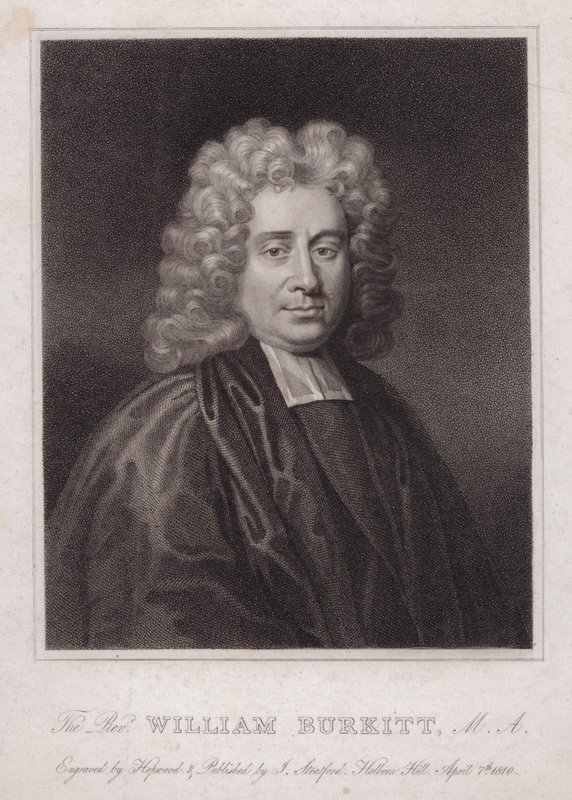 William Burkitt, İngiliz din adamı ve yazar (gravür) by English School
