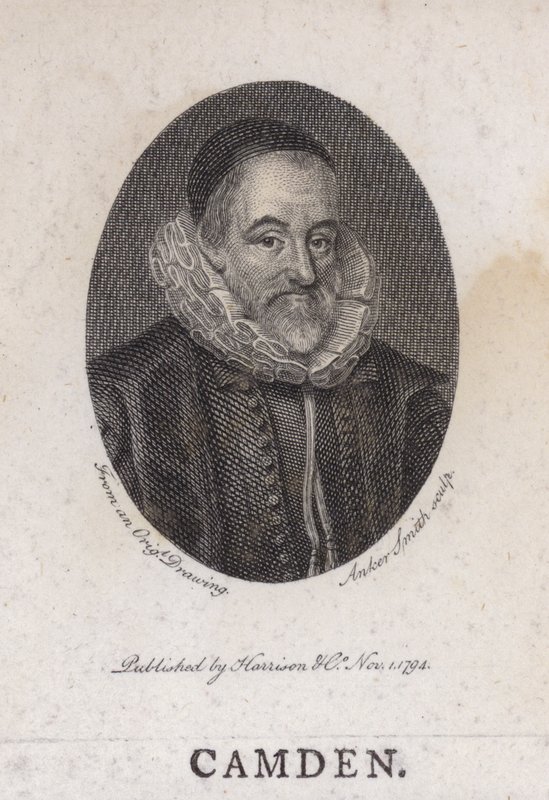 William Camden, İngiliz antikacı, tarihçi ve coğrafyacı (gravür) by English School