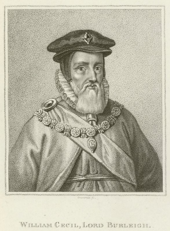 William Cecil, Lord Burleigh (gravür) by English School