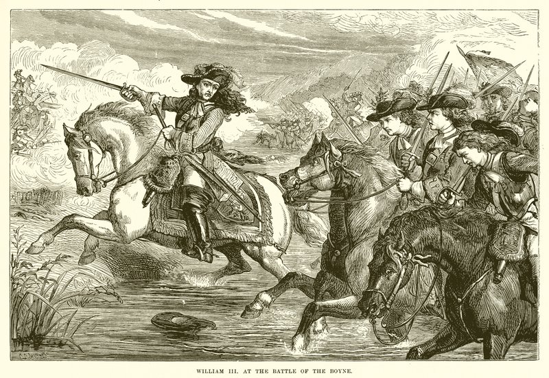 Boyne savaşında William III by English School
