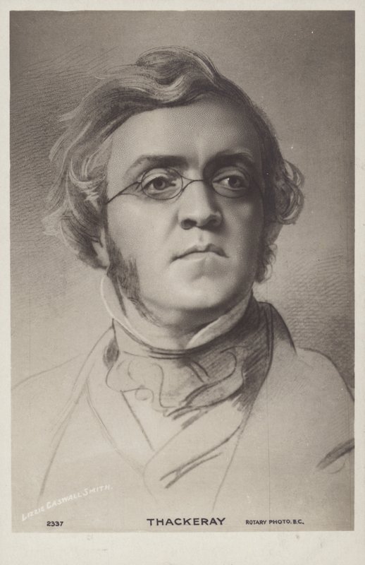 William Makepeace Thackeray (1811-1863), İngiliz romancı (lito) by English School