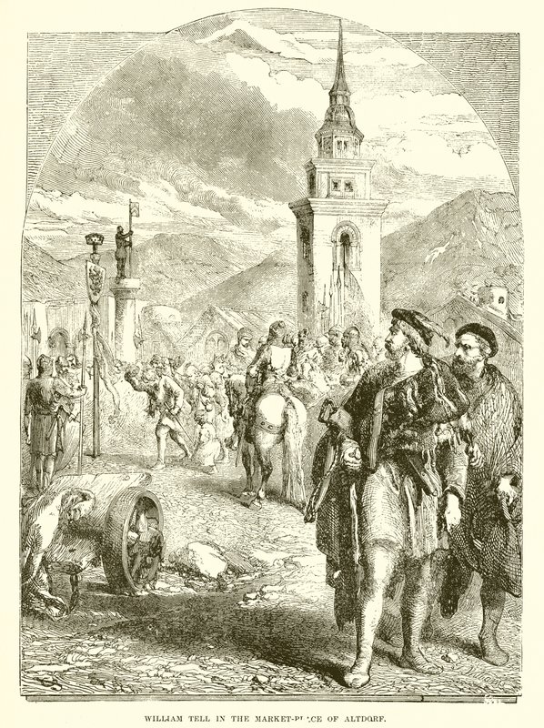 Altdorf pazar yerinde William Tell by English School