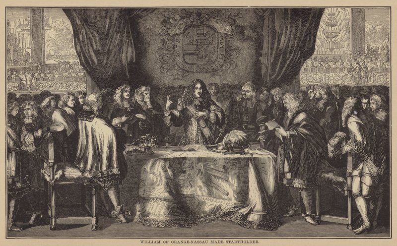 William of Orange-Nassau made Stadtholder (gravür) by English School