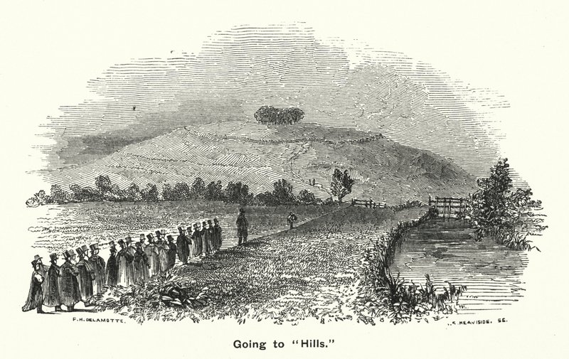 Winchester College: "Hills"e Gitmek (gravür) by English School