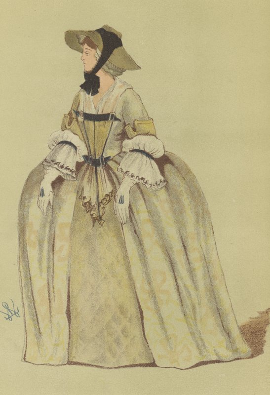 George II döneminde kadınların kırsal kıyafetleri by English School