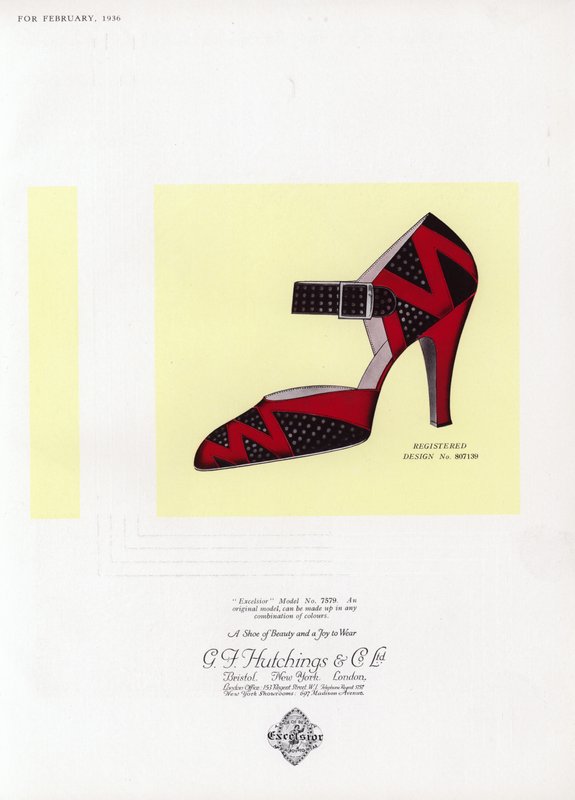 Kadın ayakkabı reklamı, 1930