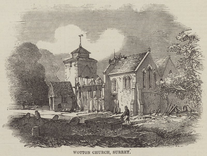 Wotton Kilisesi, Surrey (gravür) by English School