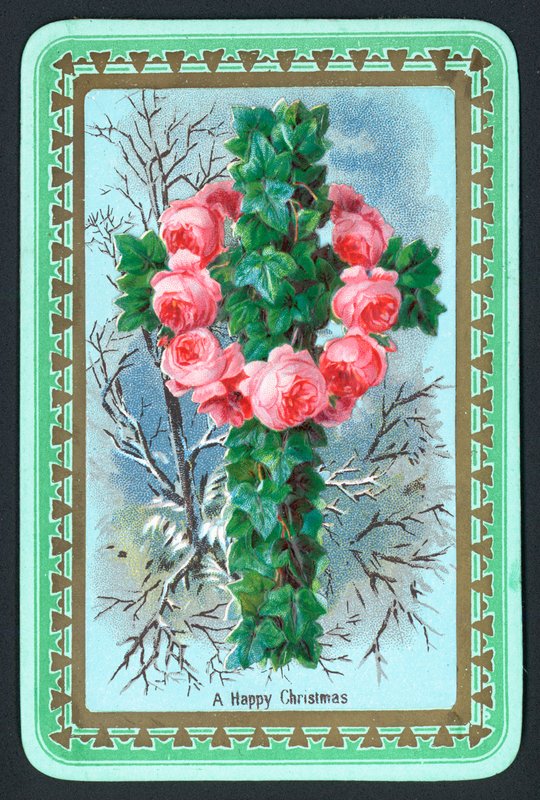 Çelenk ve Haç, Noel Kartı by English School