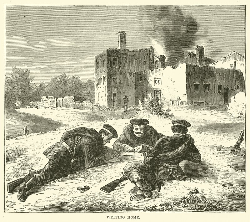 Eve yazma, Eylül 1870 by English School