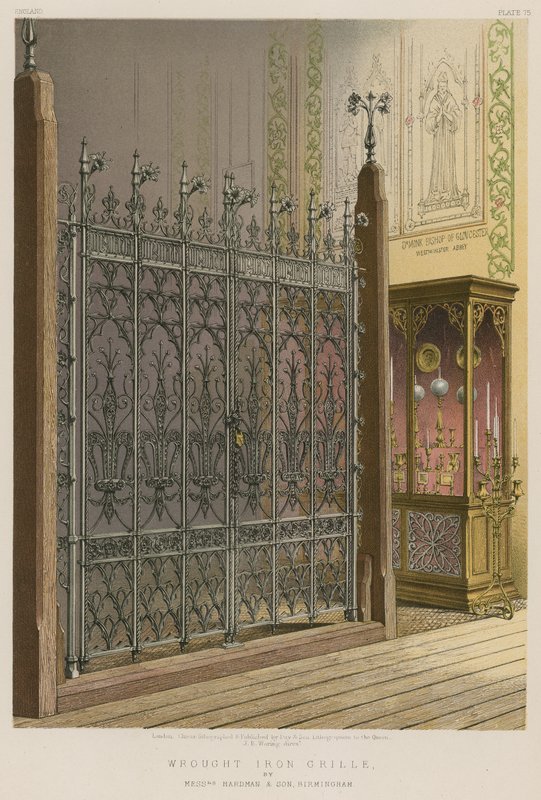 Messrs Hardman ve Son, Birmingham tarafından Ferforje Izgara by English School