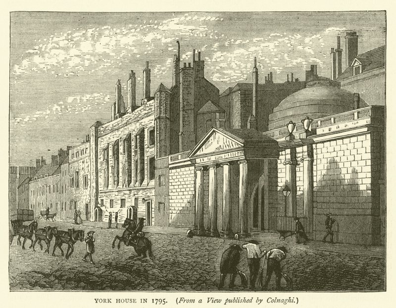 1795 yılında York House, Colnaghi tarafından yayınlanan bir görünümden (gravür) by English School