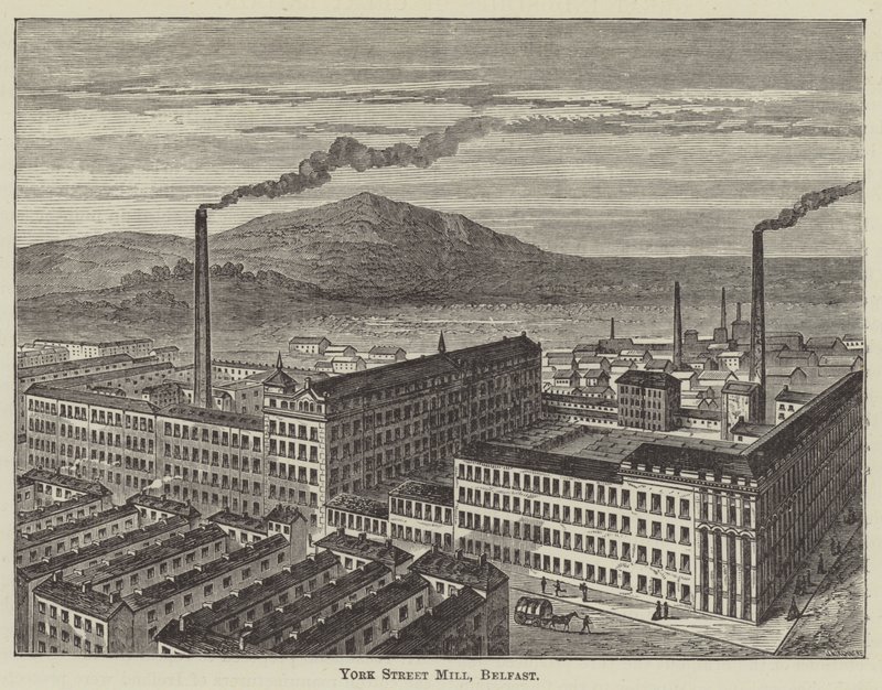 York Street Mill, Belfast (gravür) by English School